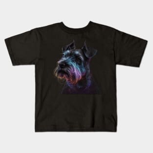 Neon Miniature Schnauzer Kids T-Shirt